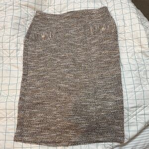 New York & Company Brown Knit Pencil Skirt